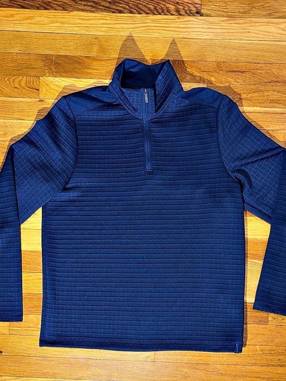Perry Ellis Men's Navy Blue Quarter Zip Pullover L